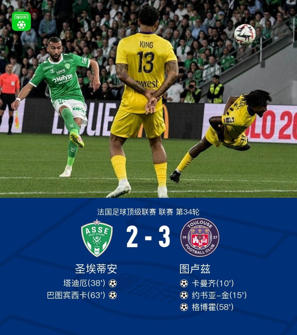 圣埃蒂安客场取得大胜，重返联赛前六的简单介绍